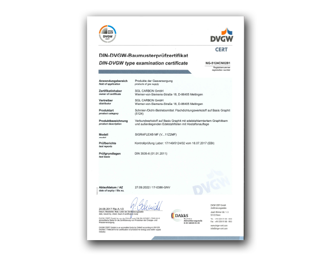 CertificatE DVGW